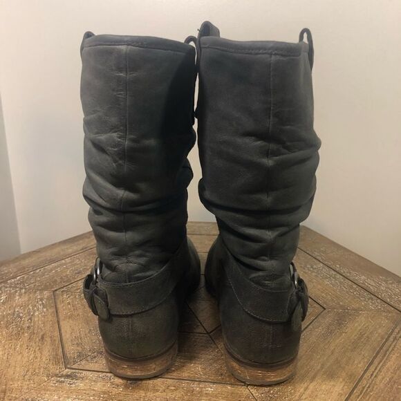 Soft Leather Biker Moto Ankle Boots Women’s Size 7 - Picture 4 of 9